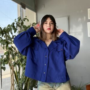 شومیز۱۴۲ آبی کاربنی💙